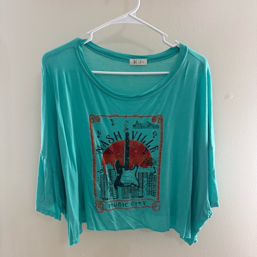 Cielo Teal Nashville Graphic Short Sleeve Women's Tee